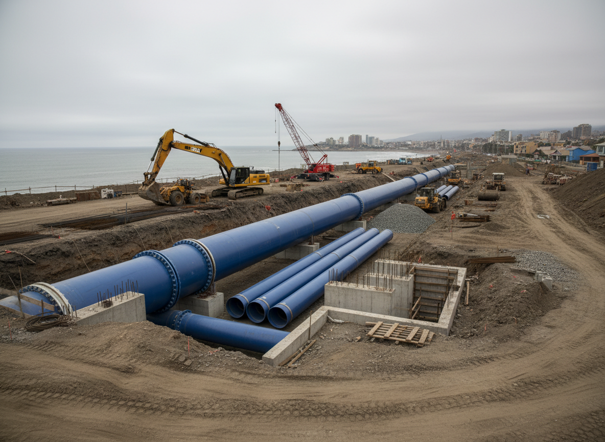 Esval alcanza 78% de avance en proyecto de macrodistribución de agua potable en Valparaíso